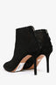 Alaïa Black Suede Lasercut Ankle Booties Size 39