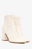 Gianvito Rossi Cream Leather Ankle Boots Size 38