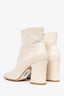 Gianvito Rossi Cream Leather Ankle Boots Size 38