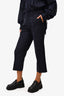 Marni Navy Blue Pleated Virgin Wool/Silk Cropped Trousers Size 40