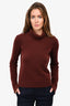 Joseph Burgundy Cashmere Turtleneck Sweater Size XS