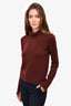 Joseph Burgundy Cashmere Turtleneck Sweater Size XS