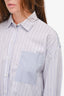 Maje White/Blue Striped Cotton Poplin Button-Up Shirt Size 1