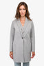 Max Mara Grey Cashmere Single Breasted Coat Size 6