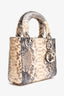 Christian Dior 2009 Grey Python Mini Lady Dior Top Handle With Strap (As Is)