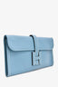 Hermès 2011 Blue Jean Epsom Leather Jige Elan 29 Clutch