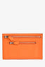 Hermès 2008 Orange Swift Leather Zipper Pouch