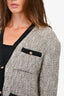 Maje Silver Metallic 4 Pocket Tweed Jacket Size 38