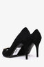 Stuart Weitzman Black Suede Peep Toe Heels Size 9.5