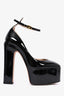 Valentino Black Patent Leather Platform 'Tan-Go' Heels Size 38.5