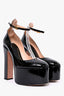 Valentino Black Patent Leather Platform 'Tan-Go' Heels Size 38.5