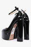 Valentino Black Patent Leather Platform 'Tan-Go' Heels Size 38.5