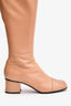 Gucci Beige Leather GG Logo Toe Cap Knee High Boots Size 38