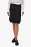 Prada Black/Navy Dipped Hem Skirt Size 40