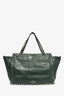 Valentino Green Leather Rockstud Tote with Strap