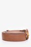 Gucci Brown Leather Bamboo Buckle Belt Size 95.38