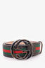 Gucci Black Web Canvas GG Buckle Belt Size 95.38