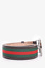 Gucci Black Web Canvas GG Buckle Belt Size 95.38