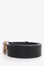 Gucci Black Leather Two Tone GG Buckle Size 95.38