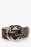 Gucci Brown Monogram GG Buckle Belt Size 95.38