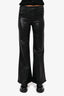 L'Agence Black Wax Coated High Waisted Flare Pants Size 26