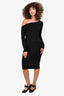 Norma Kamali Black Boat Neck Midi Dress Size 34