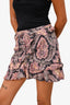 Isabel Marant Black/PInk Printed Ruffle Mini Skirt Size 36