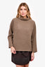 Vince Brown Wool/Cashmere Ribbed High Neck Sweater Size S