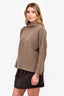 Vince Brown Wool/Cashmere Ribbed High Neck Sweater Size S