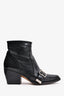 Chloe Black Lizard Embossed 'Rylee' Ankle Boots Size 38