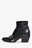 Chloe Black Lizard Embossed 'Rylee' Ankle Boots Size 38