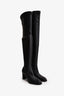 Stella McCartney Black Vegan Leather Over the Knee Boots Size 35.5