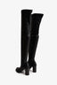 Stella McCartney Black Vegan Leather Over the Knee Boots Size 35.5