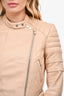 3.1 Phillip Lim Beige Leather Motorcycle Jacket Size 2