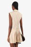 Prada Beige Pleated Sleeveless Mini Dress Size 42