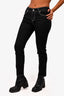 Alexander McQueen Black/White Top Stitched Slim Leg Jeans Size 30