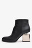 Alexander Wang Black Leather Gabi Ankle Boots Size 37.5