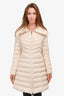 Moncler Cream Faucon Giubbotto Open Collar Down Coat Size 3