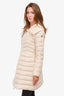 Moncler Cream Faucon Giubbotto Open Collar Down Coat Size 3