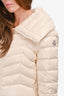 Moncler Cream Faucon Giubbotto Open Collar Down Coat Size 3