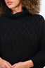 Max Mara Black Wool/Cashmere Cable Knit Turtle Neck Sweater Size M