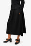 Comme Des Garcons Black Wool Ribbed Midi Skirt Size M