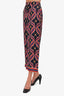 Gucci Black/Red Silk 'GG' Chain Printed Pants Size 36