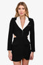 Self-Portrait Black/White Cut-Out Peak Lapel Blazer Mini Dress Size 4