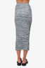 Self-Portrait Gray/Blue Knit Midi Skirt Size L