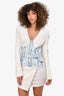 Balmain White/Blue Denim Corset Detailed Dress Size 36