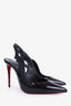 Christian Louboutin Black Patent Hot Chick Slingback 100 Heels Size 35.5