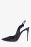 Christian Louboutin Black Patent Hot Chick Slingback 100 Heels Size 35.5