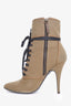 Balmain x Giuseppe Zanotti Khaki Ankle Military Boots Size 38.5