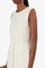 Max Mara White Wool Sleeveless Midi Dress Size 6